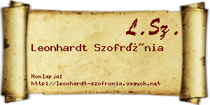 Leonhardt Szofrónia névjegykártya